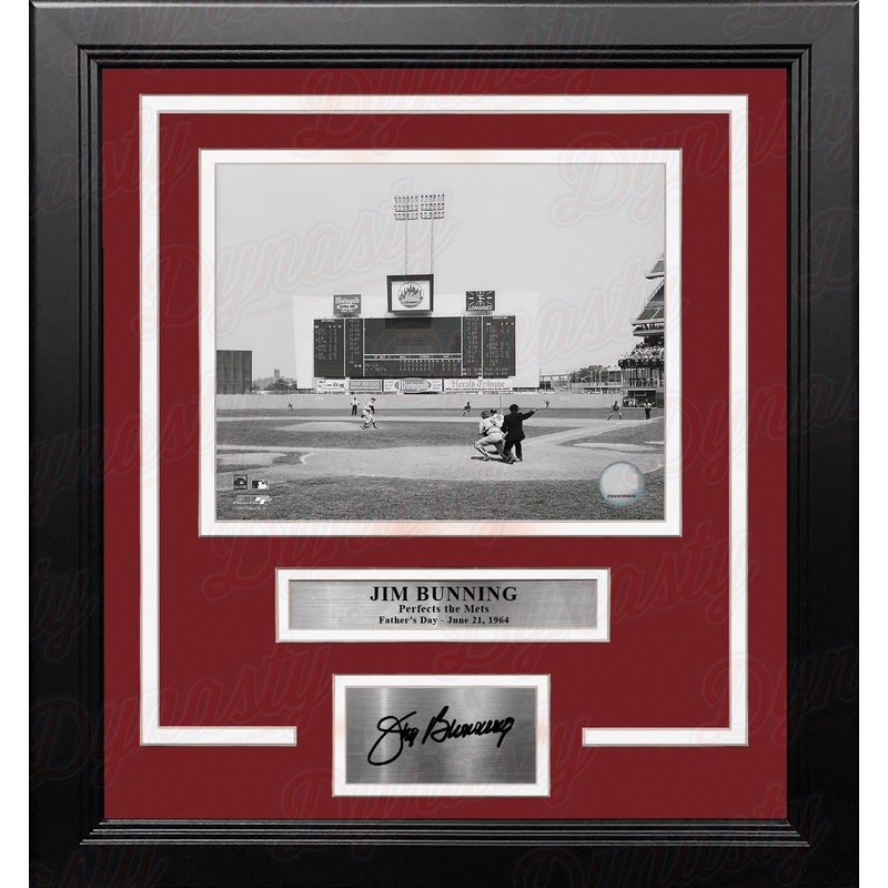 Jim Bunning Fathers Day Perfect Game Philadelphia Phillies 8x10 Framed Photo with Engraved Autograph