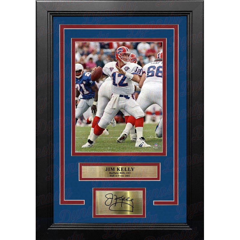 Jim Kelly v. New England Buffalo Bills 8" x 10" Framed Football Photo with Engraved Autograph