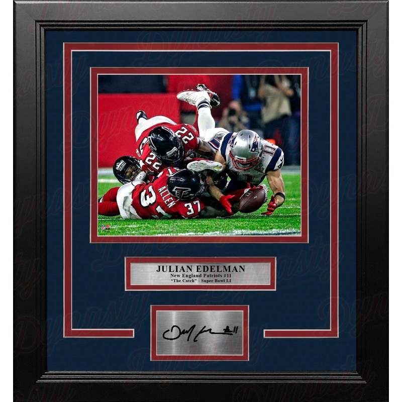 Julian Edelman Super Bowl LI Catch New England Patriots 8" x 10" Framed Football Photo with Engraved Autograph