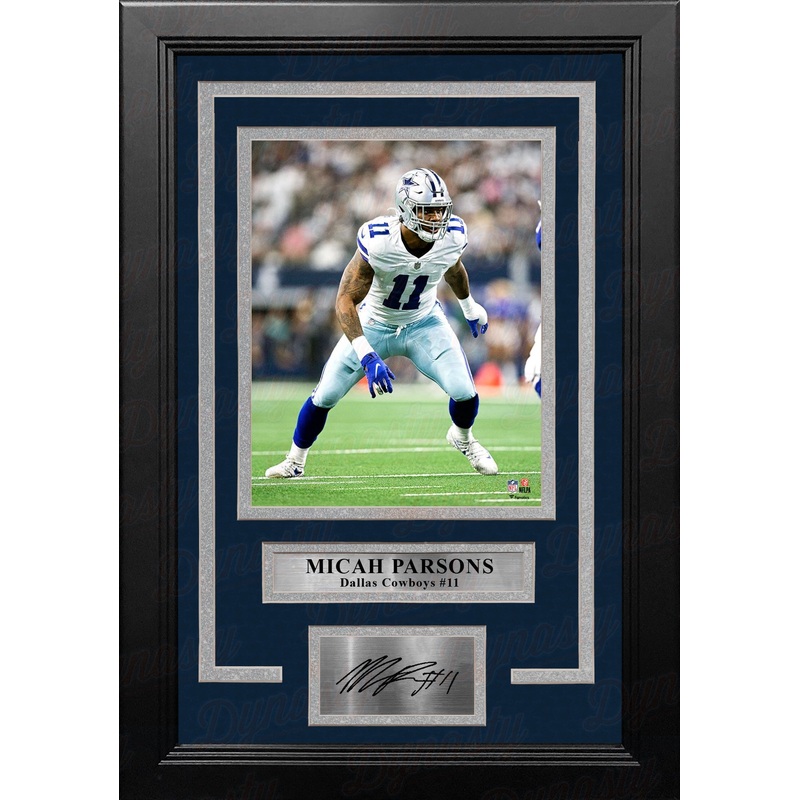 Micah Parsons in Action Dallas Cowboys 8" x 10" Framed Football Photo with Engraved Autograph
