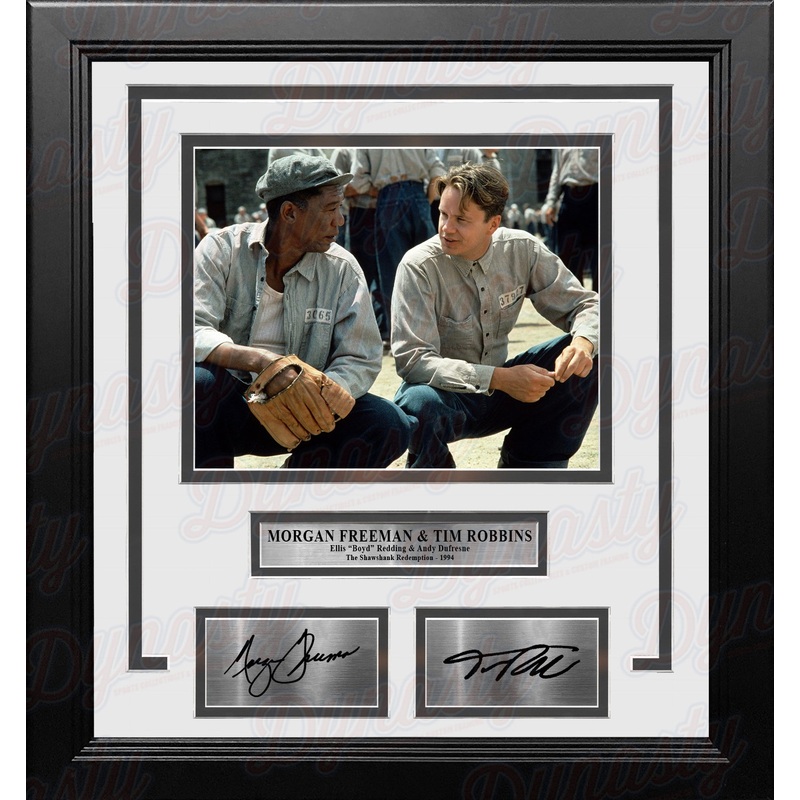 Morgan Freeman & Tim Robbins Shawshank Redemption 8" x 10" Framed Photo with Engraved Autographs