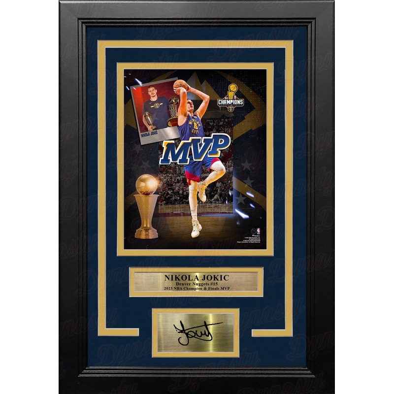 Nikola Jokic 2023 NBA Finals MVP Denver Nuggets 8x10 Framed Basketball Photo with Engraved Autograph