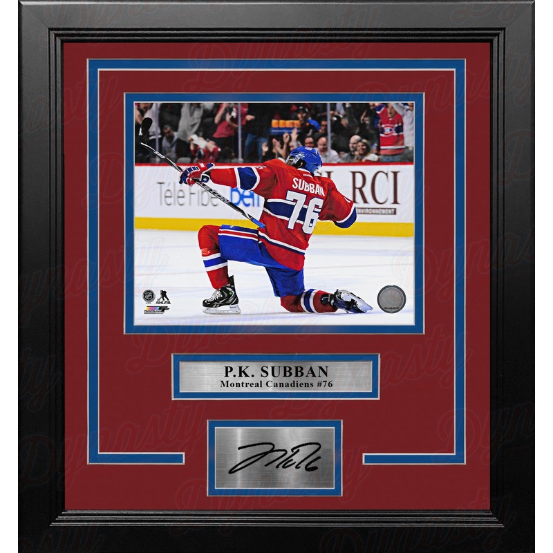 P.K. Subban Celebration Montreal Canadiens 8" x 10" Framed Hockey Photo with Engraved Autograph