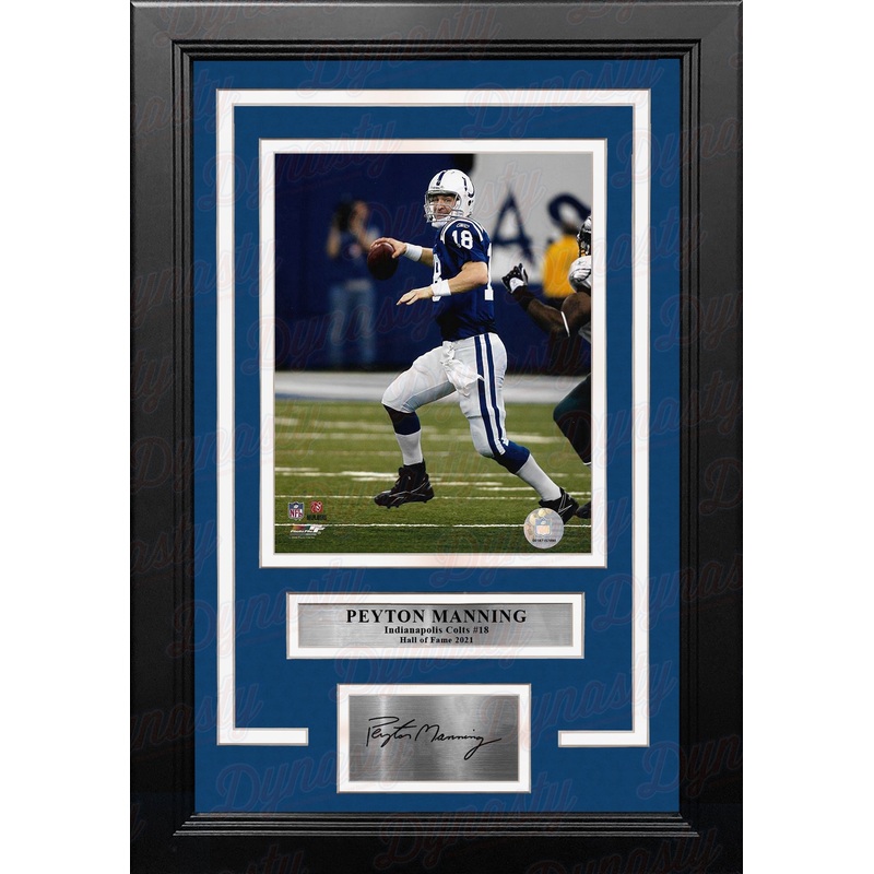 Peyton Manning in Action Indianapolis Colts 8" x 10" Framed Football Photo with Engraved Autograph