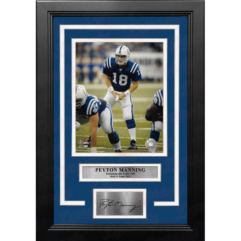 Peyton Manning Under Center Indianapolis Colts 8x10 Framed Football Photo with Engraved Autograph