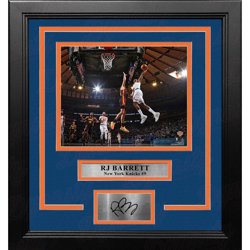 RJ Barrett Slam Dunk New York Knicks 8" x 10" Framed Basketball Photo with Engraved Autograph
