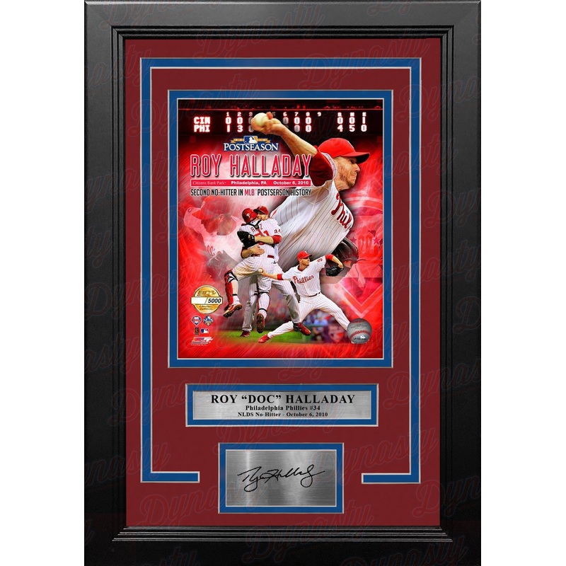 Roy Halladay Philadelphia Phillies No Hitter Collage 8" x 10" Framed Photo with Engraved Autograph