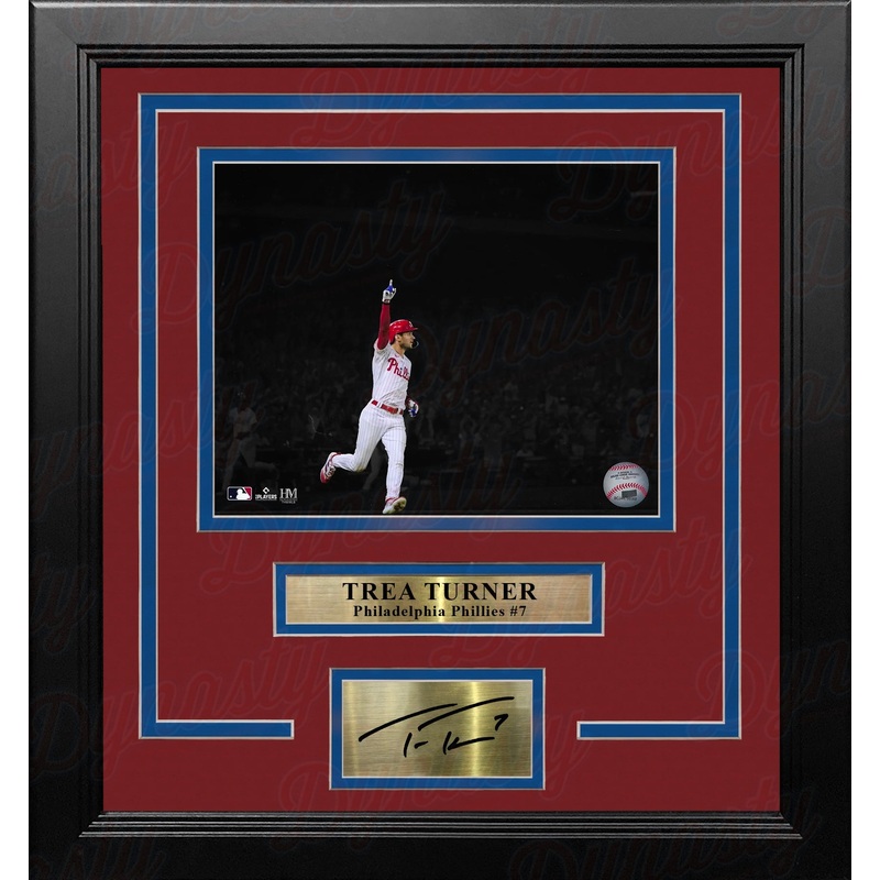 Trea Turner Celebration Philadelphia Phillies 8" x 10" Framed Blackout Photo with Engraved Autograph
