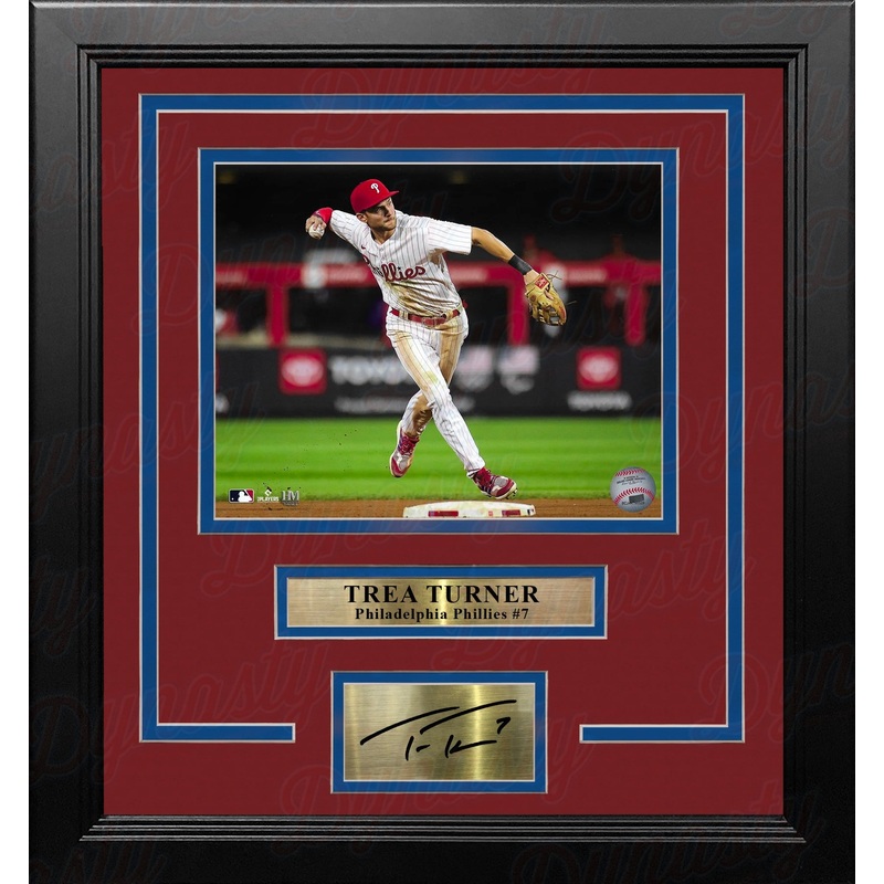 Trea Turner in Action Philadelphia Phillies 11" x 14" Framed Baseball Photo with Engraved Autograph