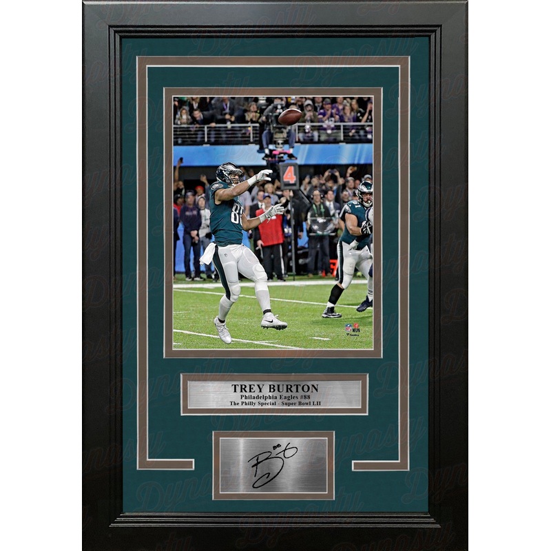 Trey Burton Philadelphia Eagles Philly Special TD 8x10 Framed Football Photo with Engraved Autograph