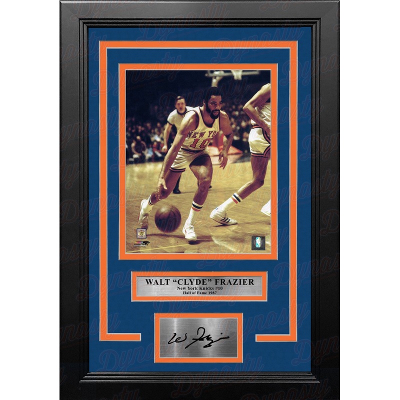 Walt Frazier in Action New York Knicks 8" x 10" Framed Basketball Photo with Engraved Autograph