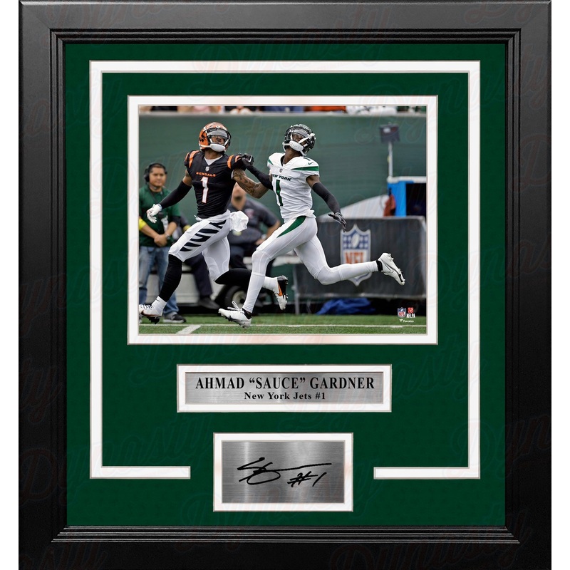 Ahmad 'Sauce' Gardner in Action New York Jets 8" x 10" Framed Football Photo with Engraved Autograph