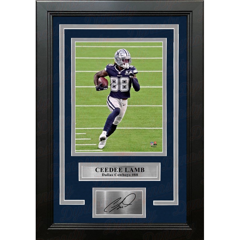 CeeDee Lamb in Action Dallas Cowboys 8" x 10" Framed Football Photo with Engraved Autograph