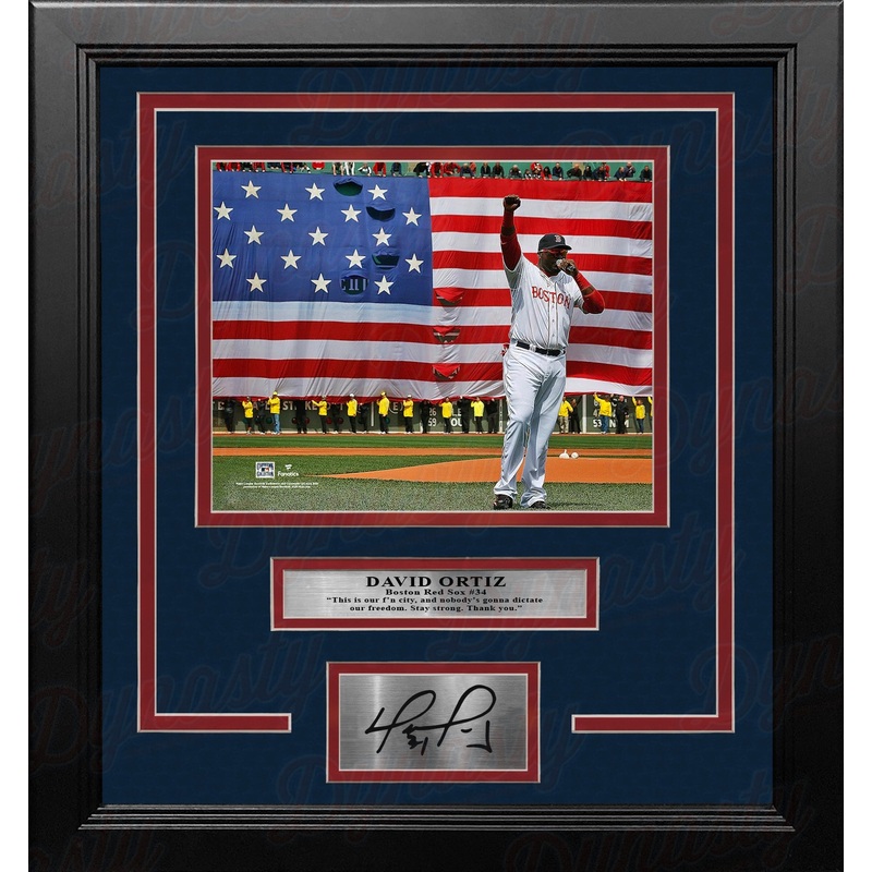 David Ortiz 2013 This is Our City Speech Boston Red Sox 8x10 Framed Photo with Engraved Autograph