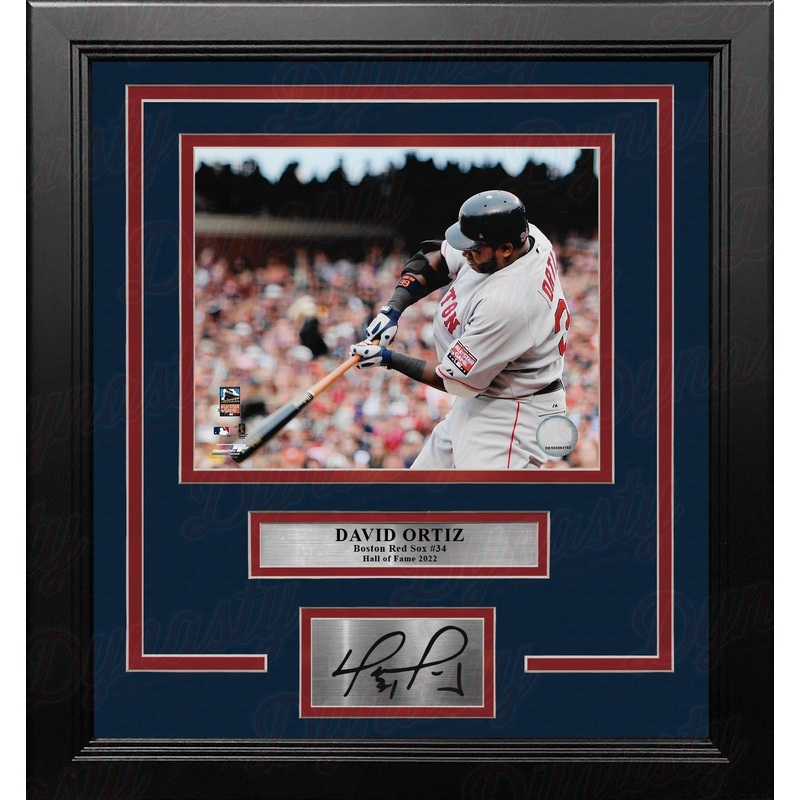 David Ortiz Close-Up Swing Boston Red Sox 8" x 10" Framed Baseball Photo with Engraved Autograph