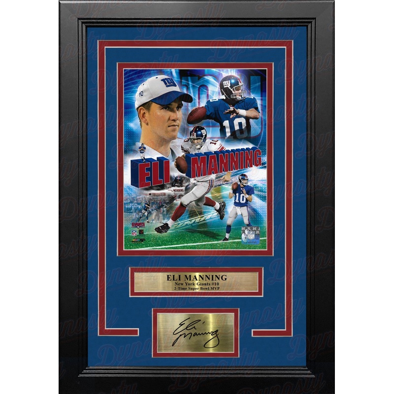 Eli Manning New York Giants 8" x 10" Framed Football Collage Photo with Engraved Autograph