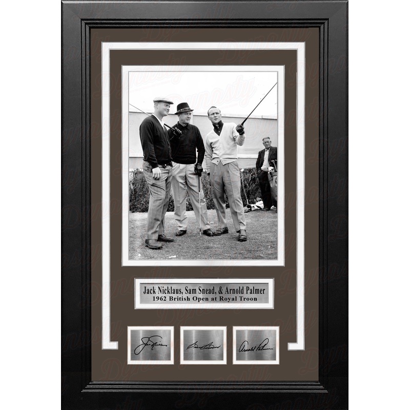 Jack Nicklaus, Sam Snead, & Arnold Palmer 8" x 10" Framed Golf Photo with Engraved Autographs