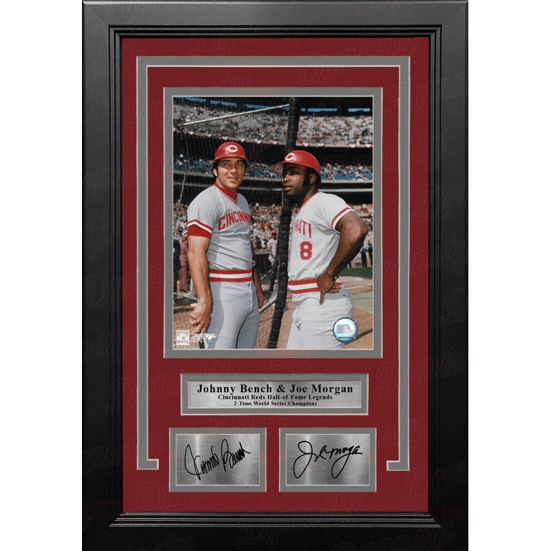 Johnny Bench & Joe Morgan Cincinnati Reds 8" x 10" Framed Baseball Photo with Engraved Autographs