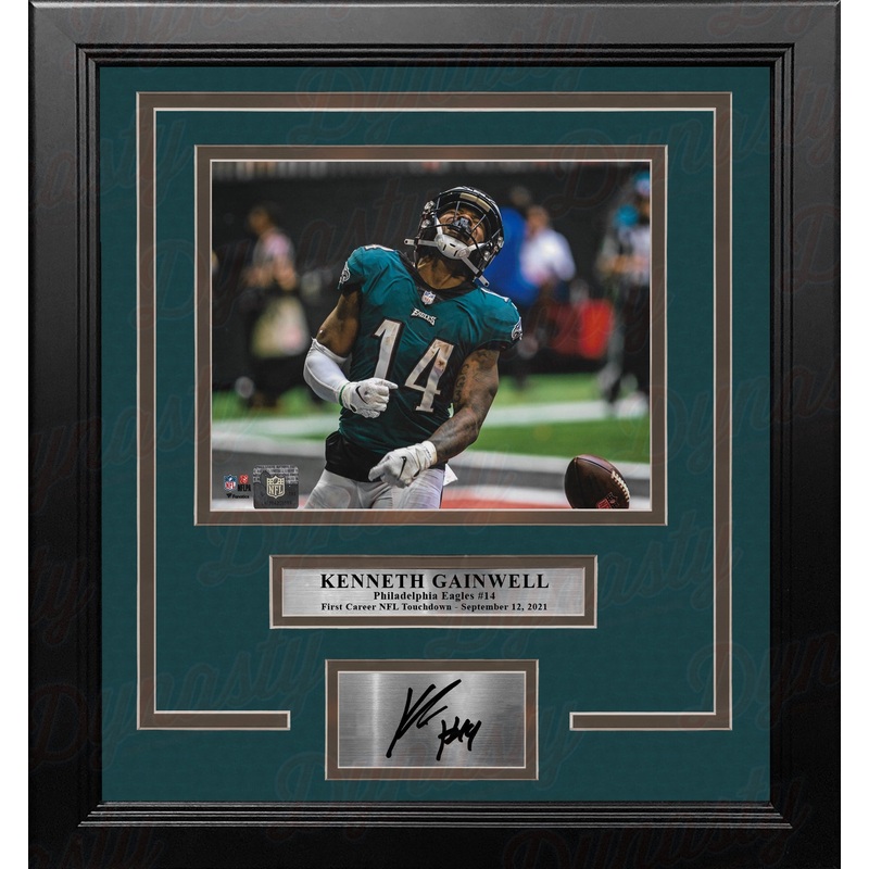 Kenneth Gainwell First NFL Touchdown Philadelphia Eagles 8x10 Framed Photo with Engraved Autograph
