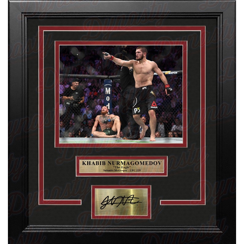 Khabib Nurmagomedov Crushes McGregor 8x10 Framed Mixed Martial Arts Photo with Engraved Autograph