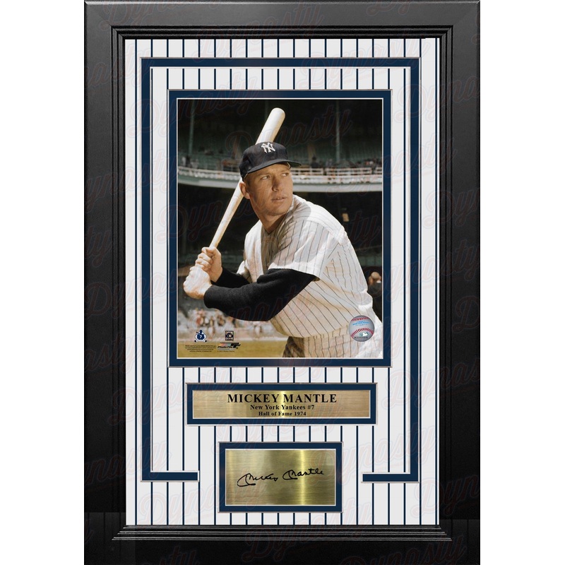 Mickey Mantle in Color New York Yankees 8" x 10" Framed Baseball Photo with Engraved Autograph