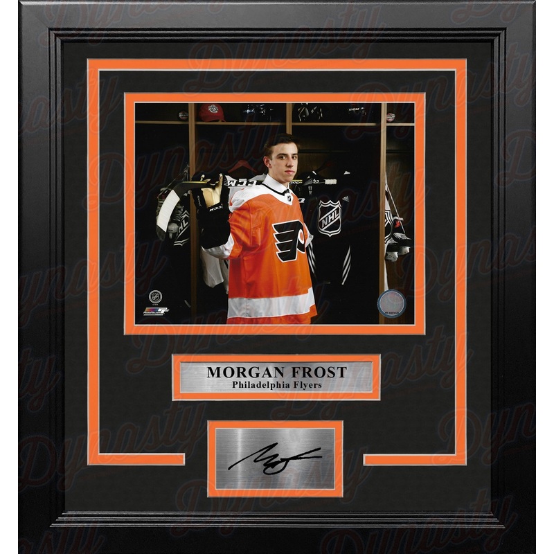 Morgan Frost Locker Room Philadelphia Flyers 8" x 10" Framed Hockey Photo with Engraved Autograph