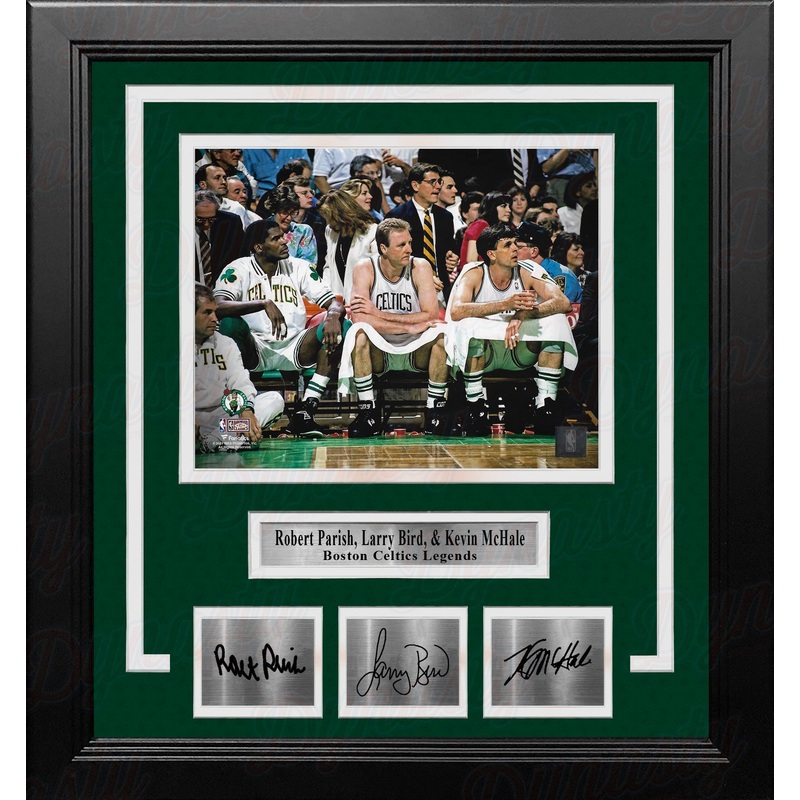 Robert Parish, Larry Bird & Kevin McHale Boston Celtics 8x10 Framed Photo with Engraved Autographs