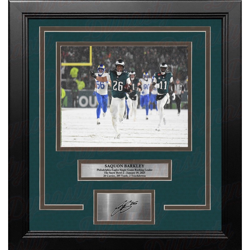 Saquon Barkley Snow Bowl Philadelphia Eagles 8" x 10" Framed Football Photo with Engraved Autograph