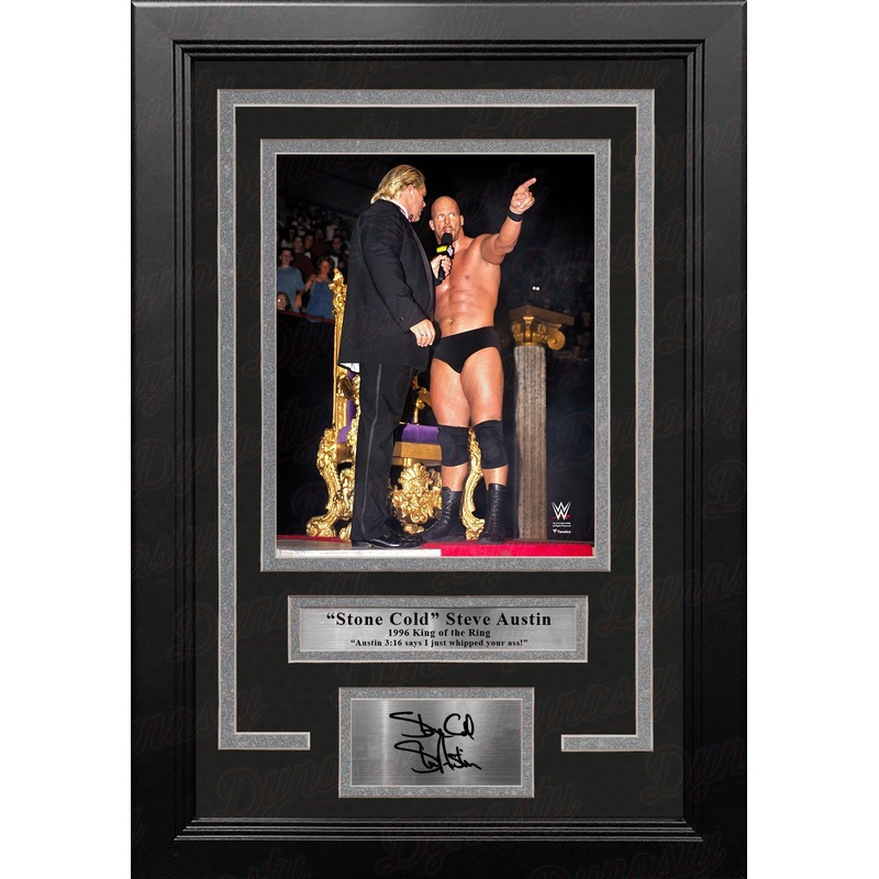 Stone Cold Steve Austin King of the Ring Austin 3:16 Speech 8x10 Framed Photo w/ Engraved Autograph