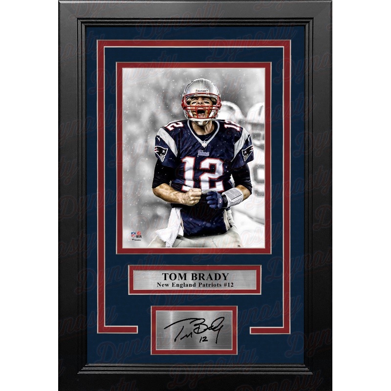 Tom Brady Scream Spotlight New England Patriots 8" x 10" Framed Football Photo with Engraved Autograph