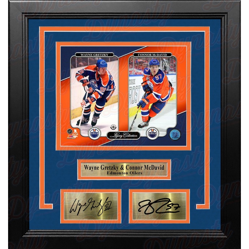 Wayne Gretzky & Connor McDavid Edmonton Oilers 8" x 10" Framed Hockey Photo with Engraved Autographs