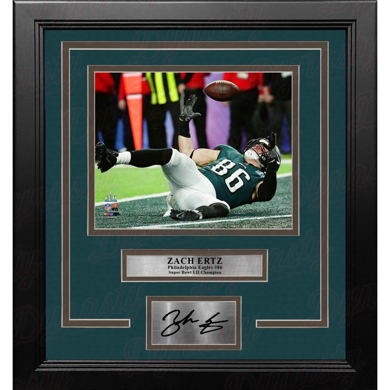 Zach Ertz Philadelphia Eagles Super Bowl LII Touchdown 8" x 10" Framed Football Photo with Engraved Autograph