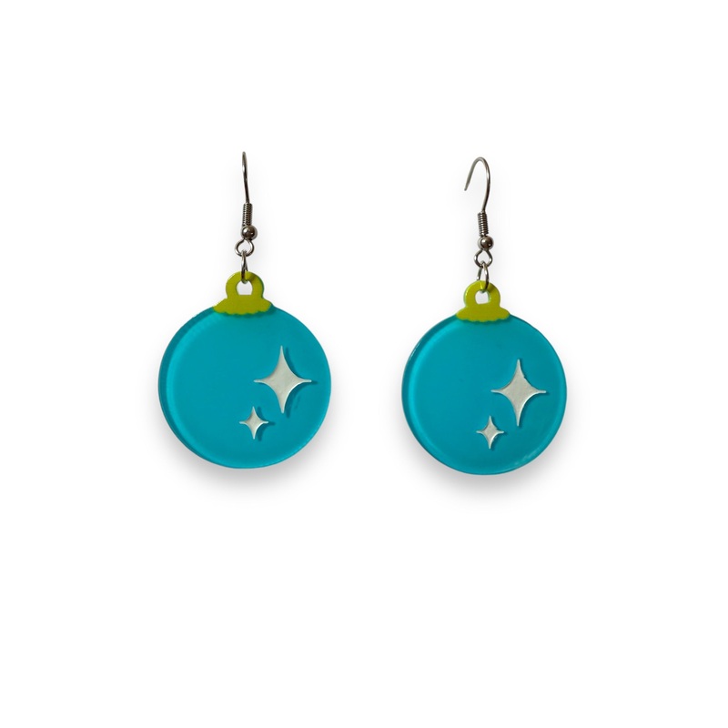 Christmas Bauble Drop Earrings by Lipstick & Chrome
