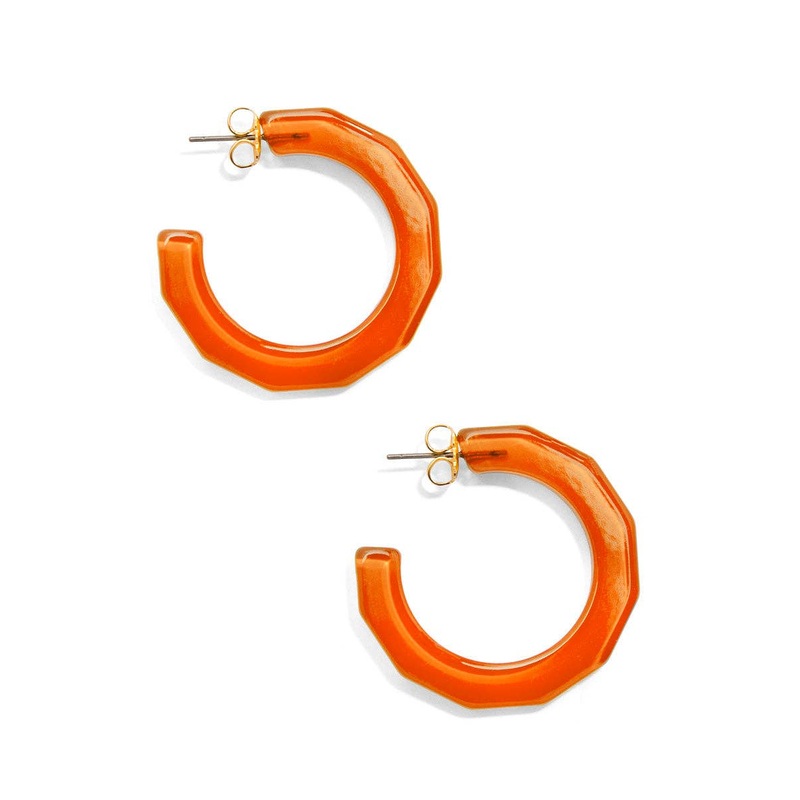 Textured Hoop Earring Orange