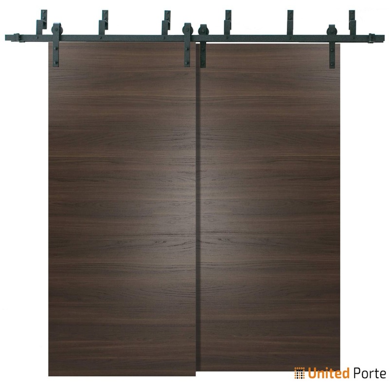 Planum 0010 Chocolate Ash Double Barn Door and Black Bypass Rail