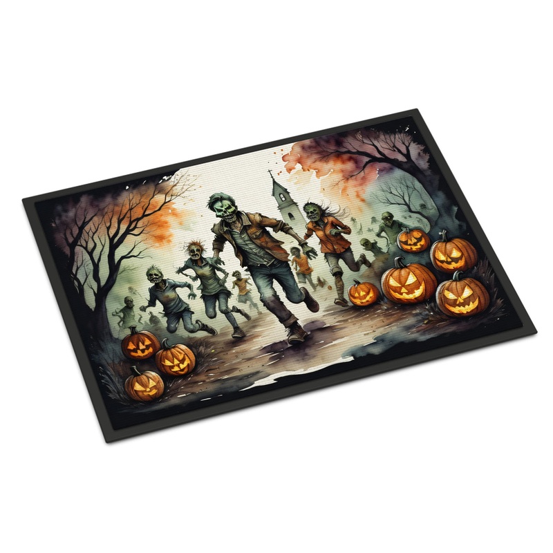 Zombies Spooky Halloween Doormat - 24x36 Decorative Floor Mat  Indoor/Outdoor Rug with Artistic Flair