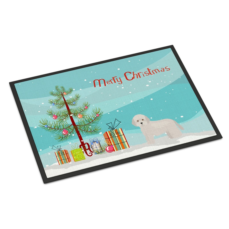 Cyprus Poodle Christmas Tree Doormat - 18x27 Decorative Floor Mat  Indoor/Outdoor Rug with Artistic Flair CK3449MAT