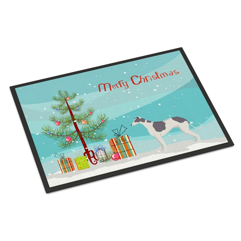 Greyhound Christmas Tree Doormat - 24x36 Decorative Floor Mat  Indoor/Outdoor Rug with Artistic Flair CK3543JMAT
