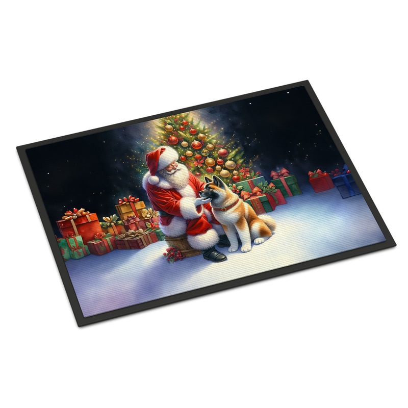 Akita and Santa Claus Doormat