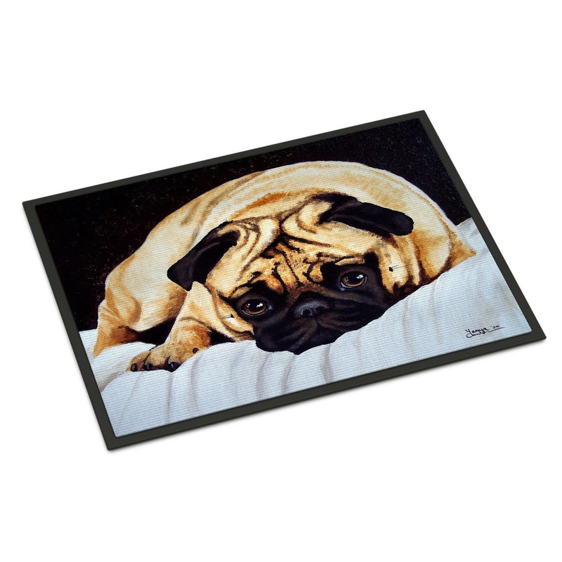 Fred the Pug Doormat - 18x27 Decorative Floor Mat  Indoor/Outdoor Rug with Artistic Flair AMB1194MAT