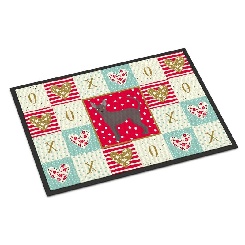 Abyssinian Sand Terrier Love Doormat - 18x27 Decorative Floor Mat  Indoor/Outdoor Rug with Artistic Flair CK5805MAT