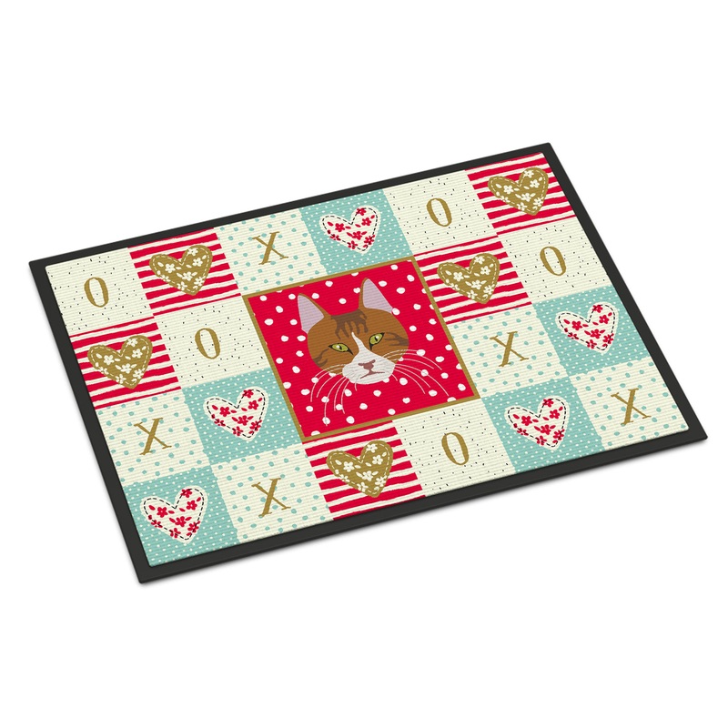 Aegean Cat Love Doormat - 18x27 Decorative Floor Mat  Indoor/Outdoor Rug with Artistic Flair CK5078MAT