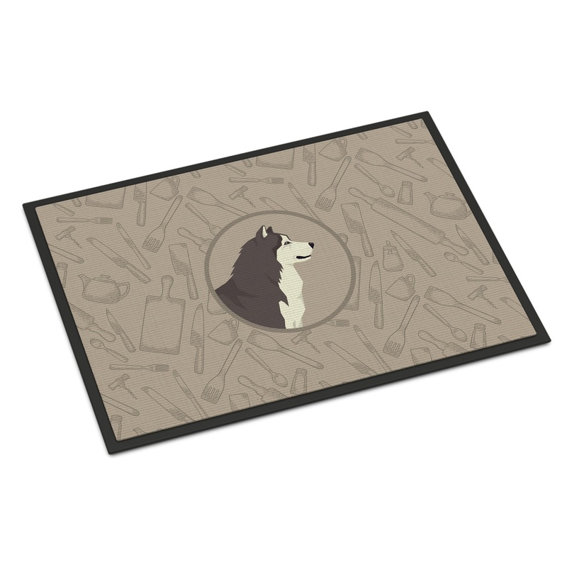 Alaskan Malamute In the Kitchen Doormat - 18x27 Decorative Floor Mat  Indoor/Outdoor Rug with Artistic Flair CK2160MAT